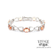 18kw gold Precious topaz and diamond estate bracelet
