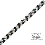 Sapphire and diamond 14KW gold bracelet