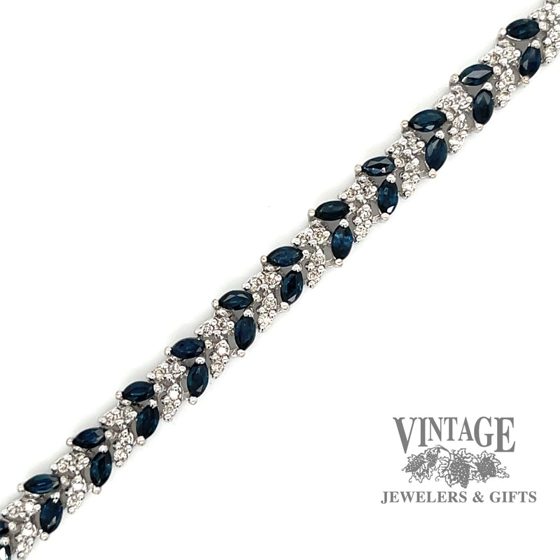 Sapphire and diamond 14KW gold bracelet