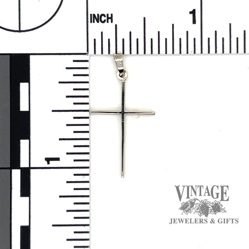 Latin 14k white gold cross pendant scale back