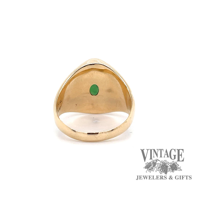 Jadeite Saddle Ring in 14k  BACK