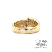 Diamond and 14k gold fluted bypass ring Bottom