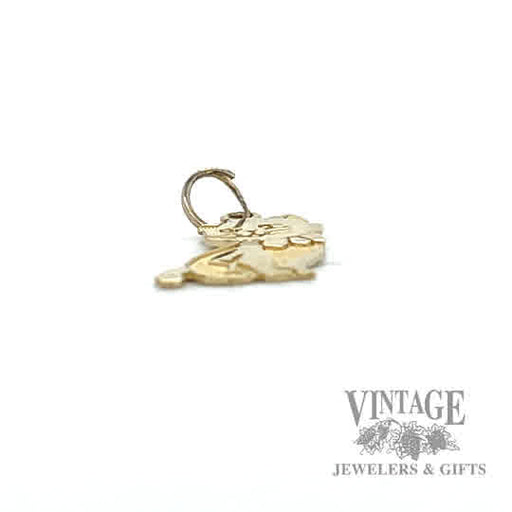 Cat 14k gold pendant/charm flat
