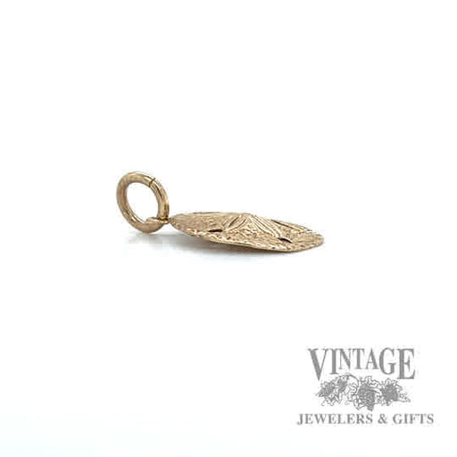 Sand Dollar 14k gold pendant  side