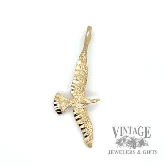  Eagle 14k gold pendant front top