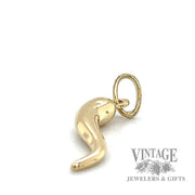  Italian Horn 14kt yellow gold pendant front