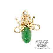 Fly 14k gold jade pendant 