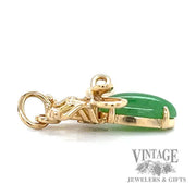 Fly 14k gold jade pendant side