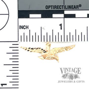 Goose 14k gold pendant size and scale