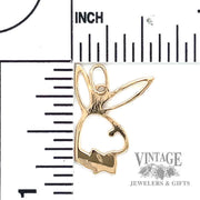 Bunny 10k gold pendant  size and scale