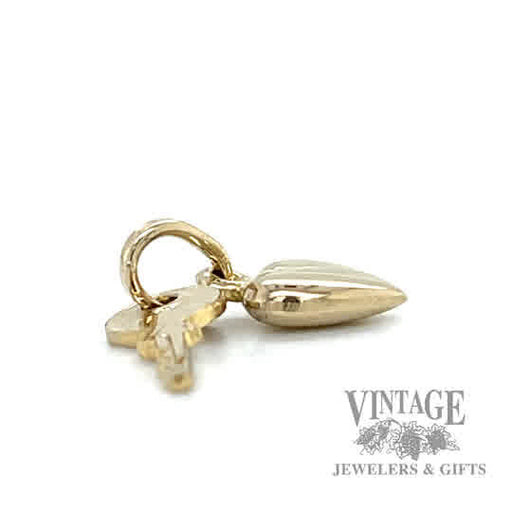 Heart w/Key 14k pendant side 