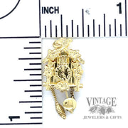Cuckoo Clock 14k gold pendant size and scale