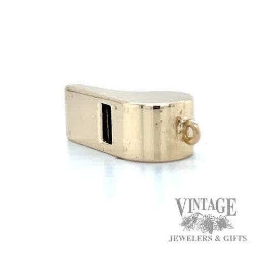 whistle 14k gold pendant side