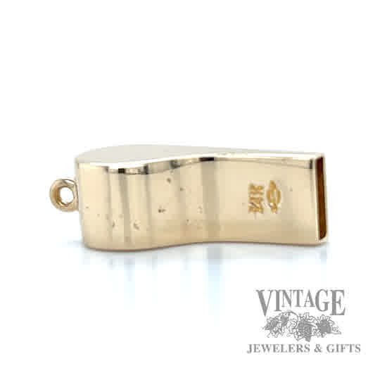 whistle 14k gold pendant 
