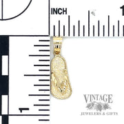 Sandals 14k gold pendant size and scale 