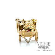 Harvest Wagon 17k gold pendant front