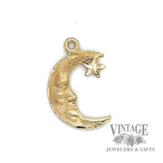 Moon & Star 14k gold pendant 