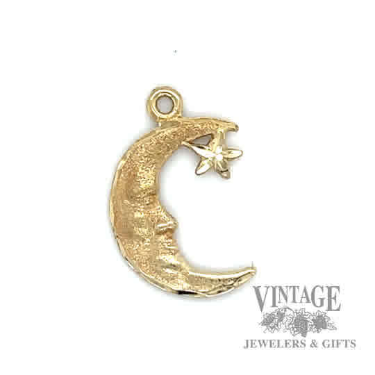 Moon & Star 14k gold pendant 