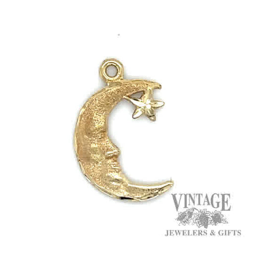 Moon & Star 14k gold pendant 