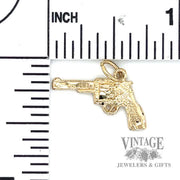 Revolver 13k gold pendant  size and scale