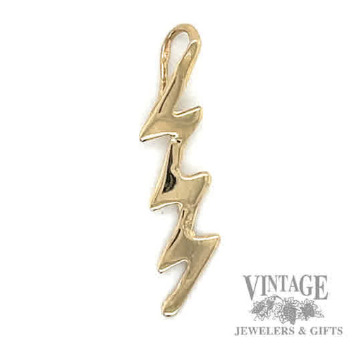 Lightning Bolt 14k gold pendant 