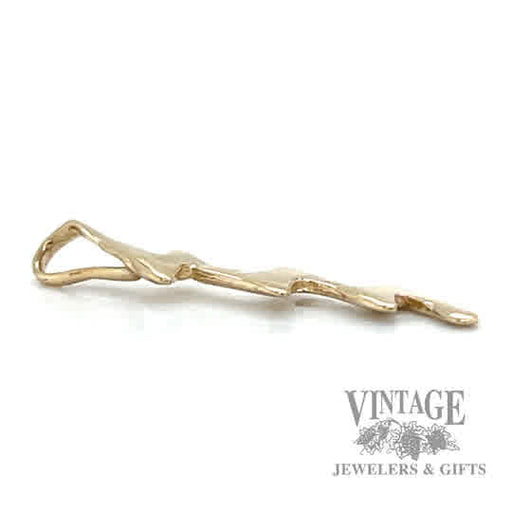 Lightning Bolt 14k gold pendant  side