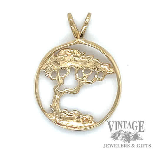 Tree Ring 14k gold pendant 