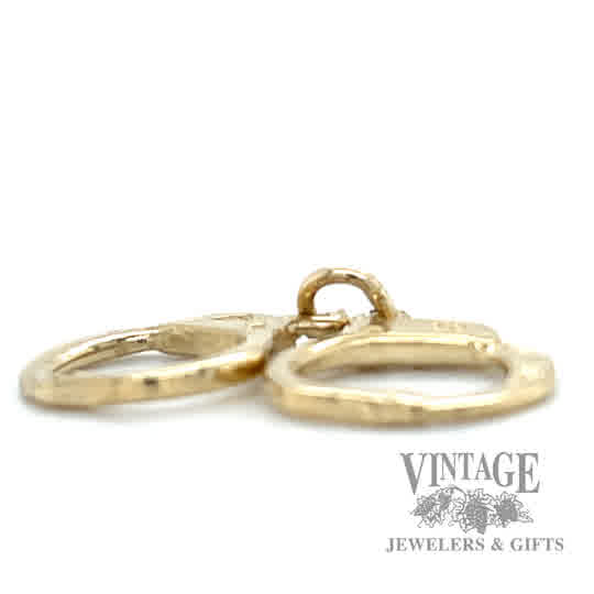 Hand Cuffs 14k gold pendant side 