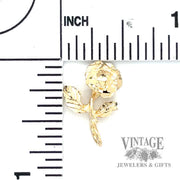 Rose 14k gold pendant size and scale