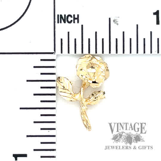 Rose 14k gold pendant size and scale