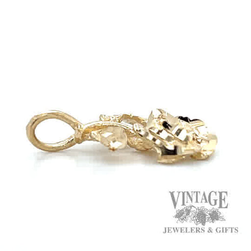 Rose 14k gold pendant side