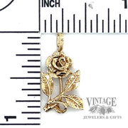 Rose 12k gold pendant size and scale