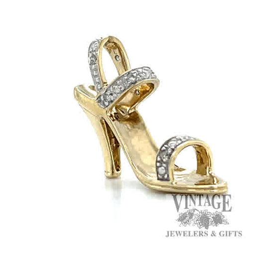 Heal with Diamonds 10k gold pendant  side