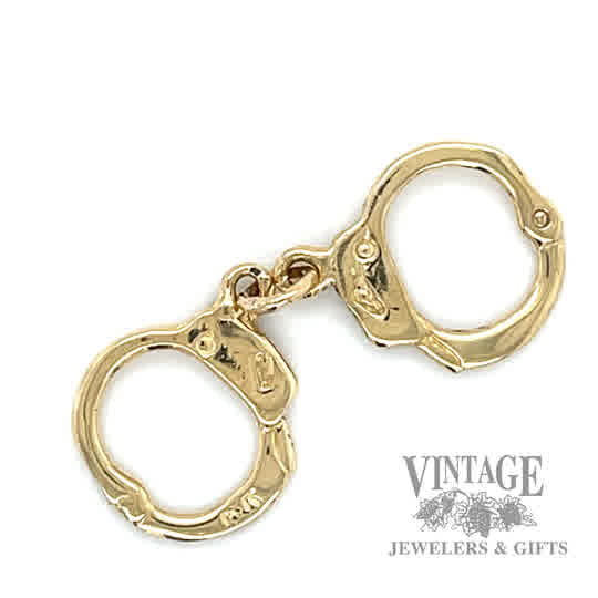 Hand Cuffs 14k gold pendant 