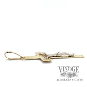 Cross w Jesus 10k gold pendant side 