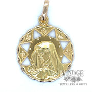 Virgin Mary 19k gold Pendant 