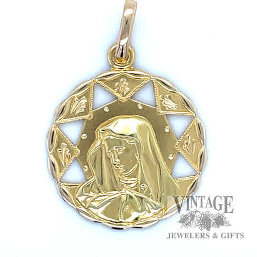 Virgin Mary 19k gold Pendant 