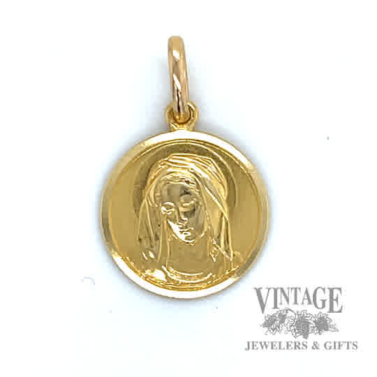 Virgin Mary 18k gold pendant 