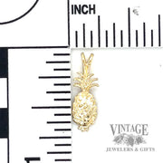 Pineapple 14k gold pendant size and scale