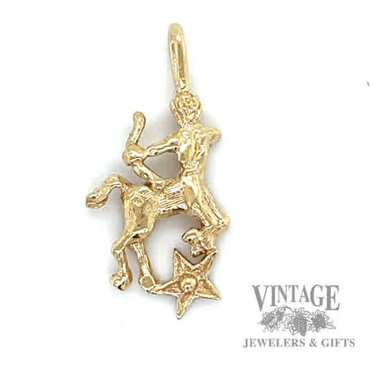 Minotaur w Star 14k gold pendant  