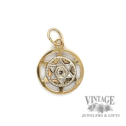 Star of David 13k gold pendant back