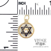 Star of David 13k gold pendant  size and scale