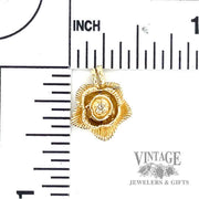 Rose 14k gold pendant size and scale