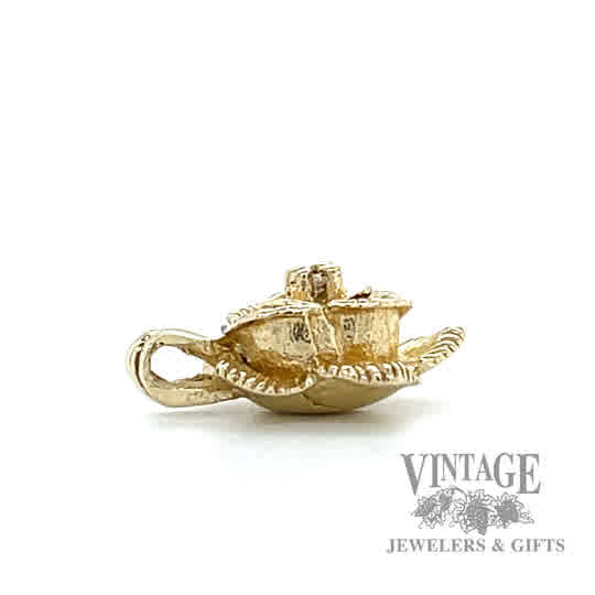 Rose 14k gold pendant side 