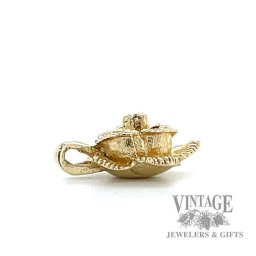 Rose 14k gold pendant side 