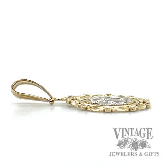 Angel 14k gold pendant  side