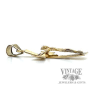 Jesus Cross 9k gold pendant side 