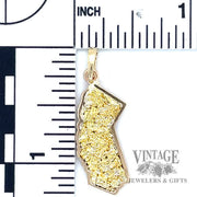 California 14k gold pendant  size and scale