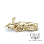 Golf Club bag 14k gold pendant side