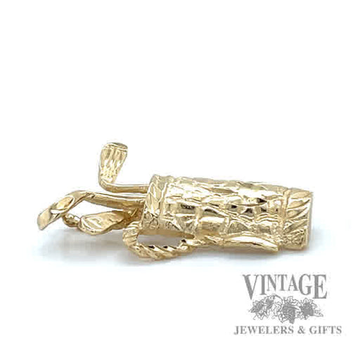 Golf Club bag 14k gold pendant side
